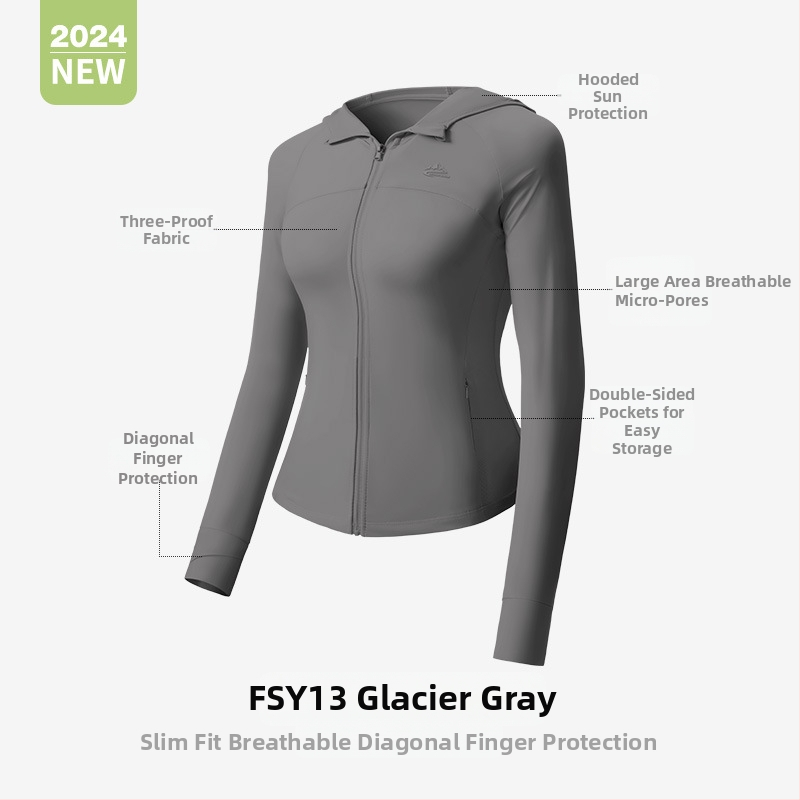 Sievietēm UV aizsardz jaka ar vieglu elpojošu neilona šķiedru, brīvs piegriezums, oriģinālais dizains, pavasaris 2024