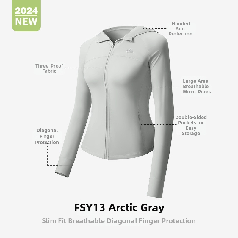 Sievietēm UV aizsardz jaka ar vieglu elpojošu neilona šķiedru, brīvs piegriezums, oriģinālais dizains, pavasaris 2024