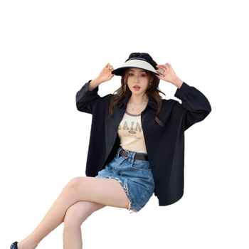 Chiffon UV zaštitna cardigan bluza, srednje dužine, svježi i sladak stil, poliester 71-80% (proljeće 2024)