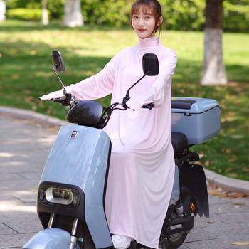 Duga ženska jakna s UV zaštitom za vožnju električnim biciklom, prozračan poliester, zaštita od sunca, proljeće-ljeto 2022