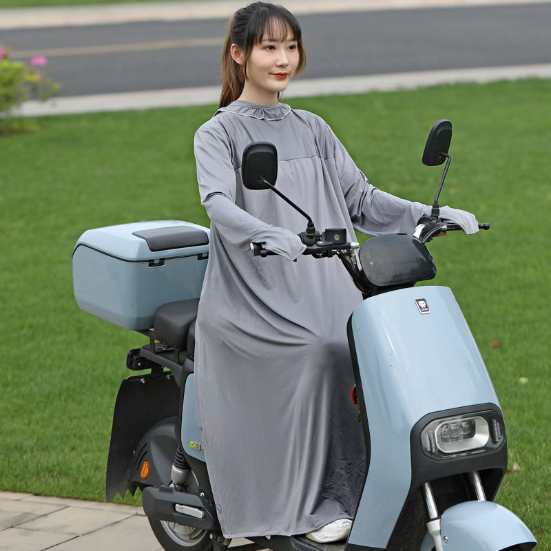 Duga ženska jakna s UV zaštitom za vožnju električnim biciklom, prozračan poliester, zaštita od sunca, proljeće-ljeto 2022
