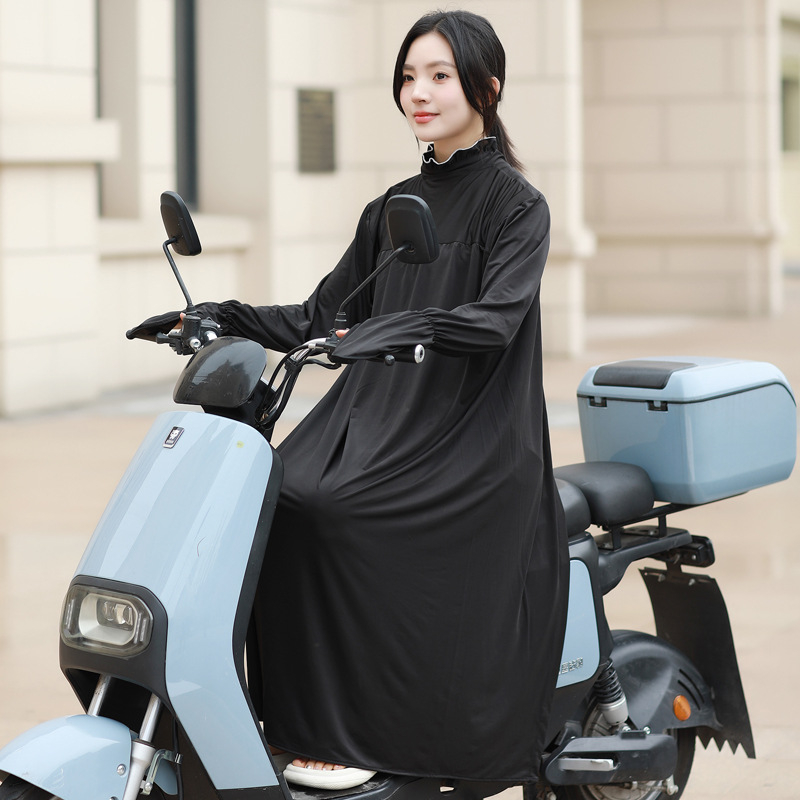 Duga ženska jakna s UV zaštitom za vožnju električnim biciklom, prozračan poliester, zaštita od sunca, proljeće-ljeto 2022