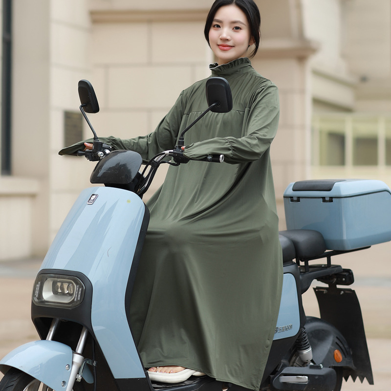 Duga ženska jakna s UV zaštitom za vožnju električnim biciklom, prozračan poliester, zaštita od sunca, proljeće-ljeto 2022