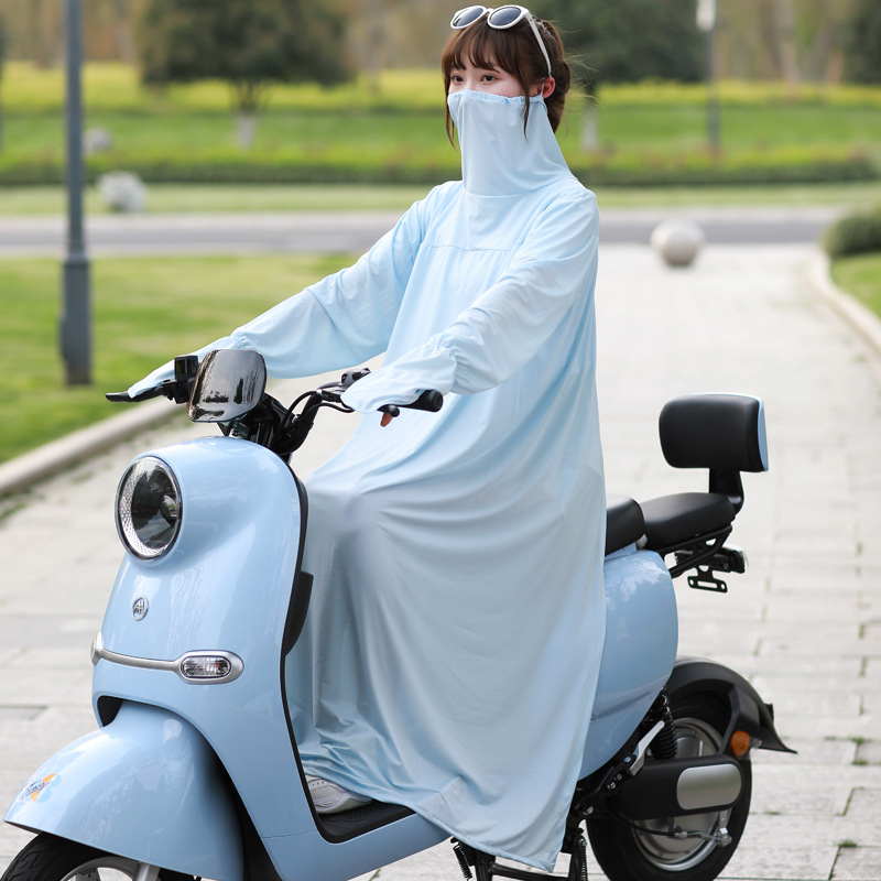 Duga ženska jakna s UV zaštitom za vožnju električnim biciklom, prozračan poliester, zaštita od sunca, proljeće-ljeto 2022