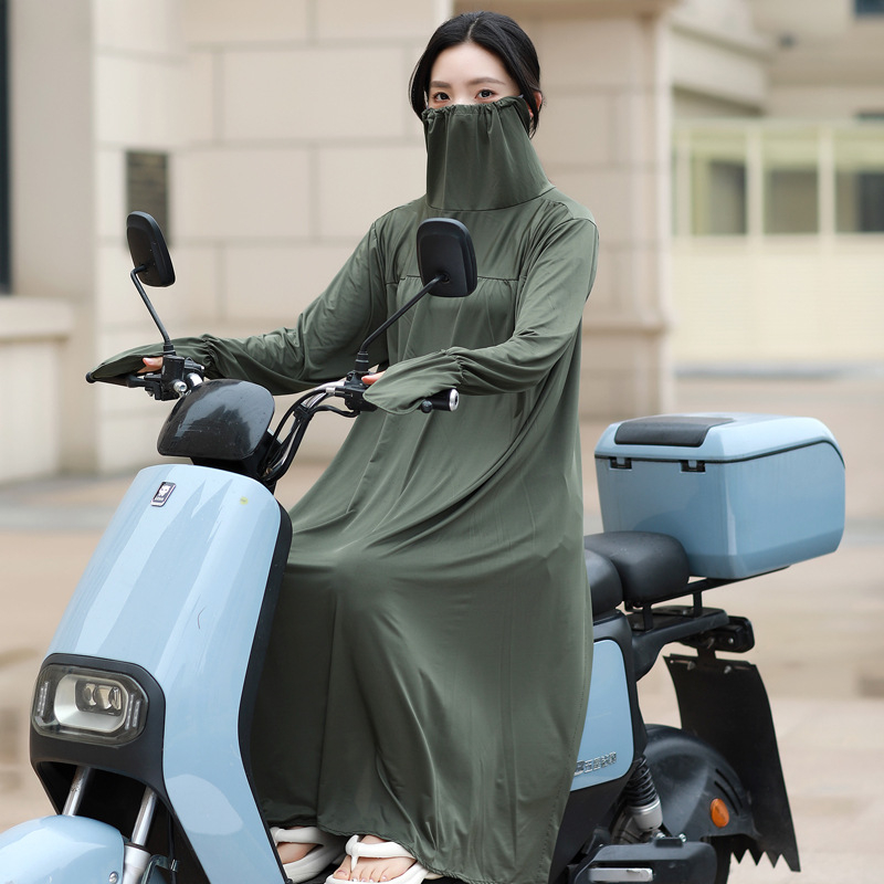 Duga ženska jakna s UV zaštitom za vožnju električnim biciklom, prozračan poliester, zaštita od sunca, proljeće-ljeto 2022