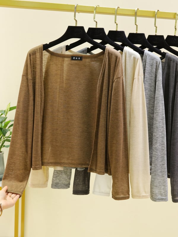 Ljetni tanki kardigan od Tencel Lyocell, dugi rukavi, UPF30+, 90–95% Tencel Lyocell; Poliester <30%