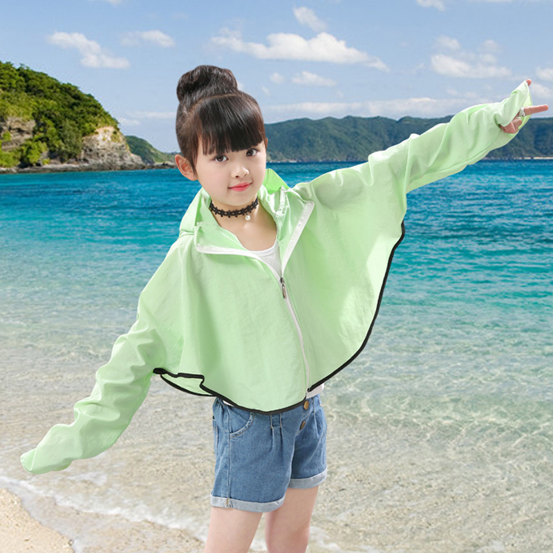 Meitenēm paredzēta Panda raksta šalle-jaka ar saules aizsardzību, poliesters, izšūta