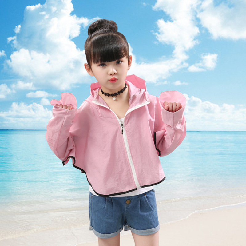 Meitenēm paredzēta Panda raksta šalle-jaka ar saules aizsardzību, poliesters, izšūta