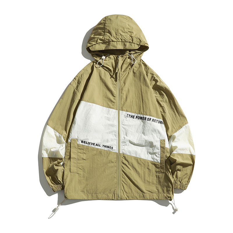 Unisex vanjski windbreaker s UV zaštitom UPF50+, kapuljača, lagani sintetički materijal, ljetni model