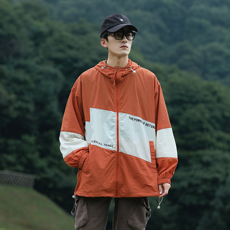 Unisex vanjski windbreaker s UV zaštitom UPF50+, kapuljača, lagani sintetički materijal, ljetni model