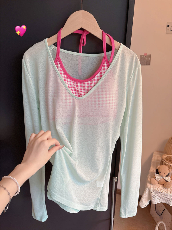 Γυναικείος καλοκαιρινός σετ προστασίας από τον ήλιο – Πολυεστέρας, χαλαρή γραμμή, μακριά μανίκια, μεσαίο μήκος (65-80 cm)