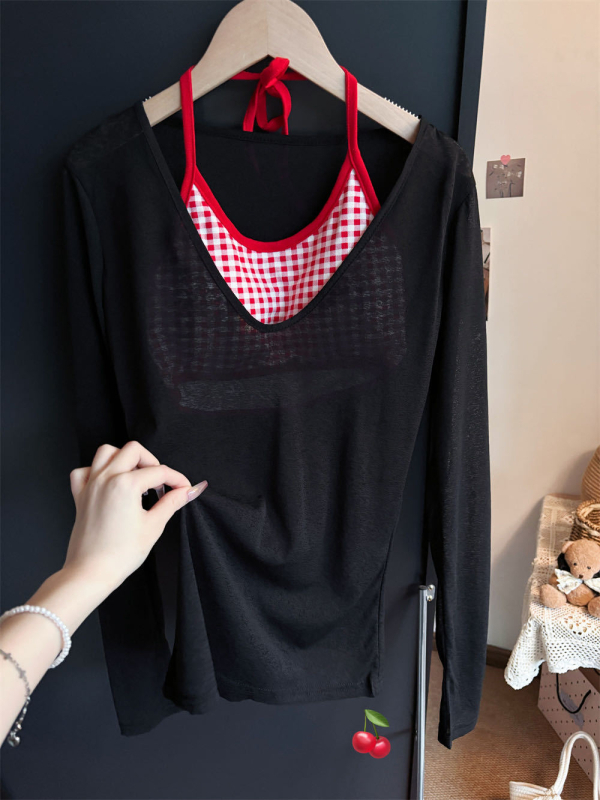 Γυναικείος καλοκαιρινός σετ προστασίας από τον ήλιο – Πολυεστέρας, χαλαρή γραμμή, μακριά μανίκια, μεσαίο μήκος (65-80 cm)