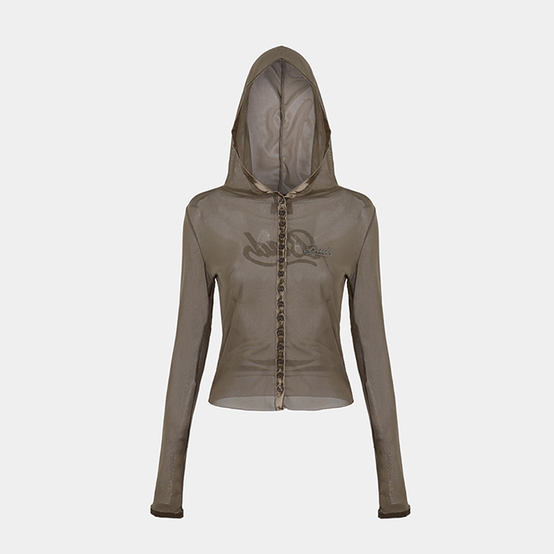 Geacă cu glugă în stil coreean pentru protecția solară, croială slim, lungime obișnuită, mâneci lungi, 80-90% bumbac