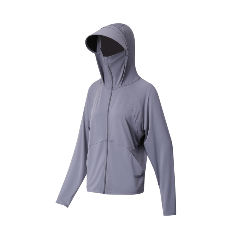 Jachetă cu glugă pentru protecție solară, nailon ușor, respirabil, buzunar mare