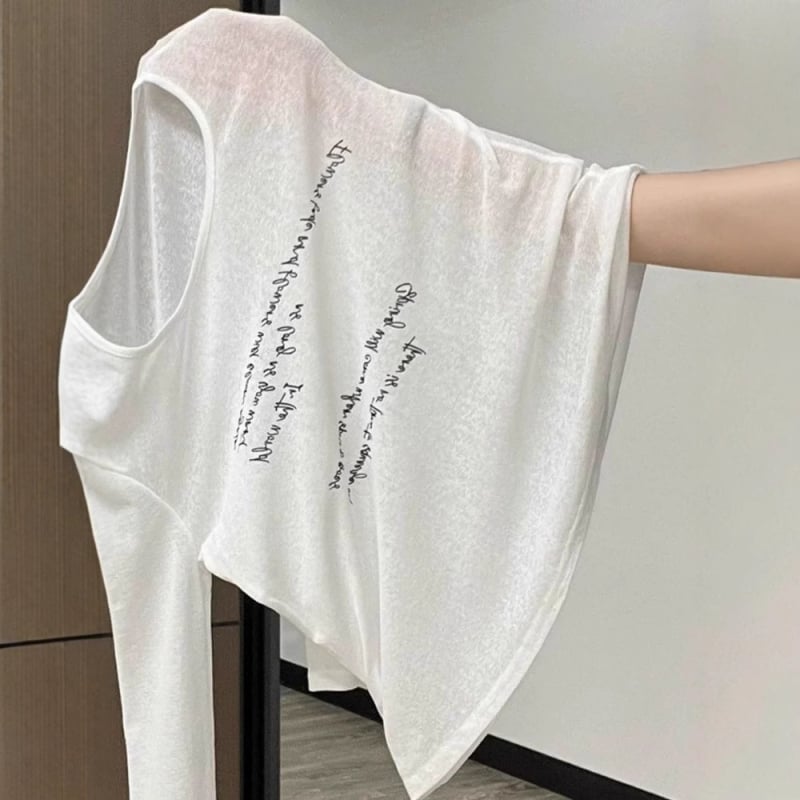 Nylon majica s dugim rukavima, opuštenog kroja, tankom tkaninom, ljeto 2025