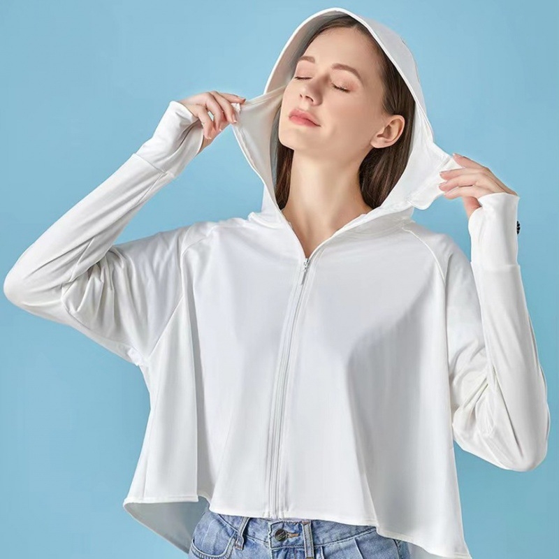 Ženska UV zaštita od ice-silk, ultra lagana, kapuljača, vjetrovito, mješavina najlona i poliestera