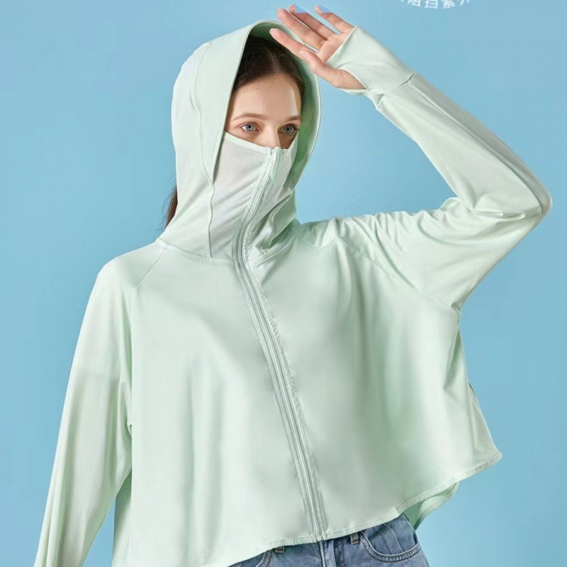 Ženska UV zaštita od ice-silk, ultra lagana, kapuljača, vjetrovito, mješavina najlona i poliestera