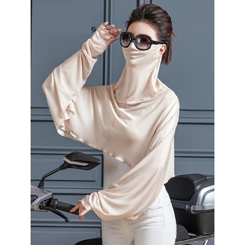 Šal-tip zaštitna majica UV zaštitu, Harajuku stil, dugi rukavi, UPF30+, proljeće 2025