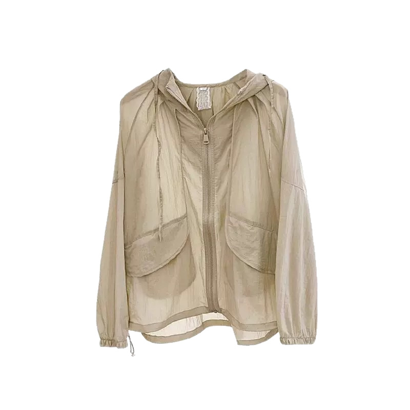 Îmbrăcăminte ușoară de protecție solară pentru femei, cu glugă, cardigan – Primăvara 2024, stil proaspăt și dulce