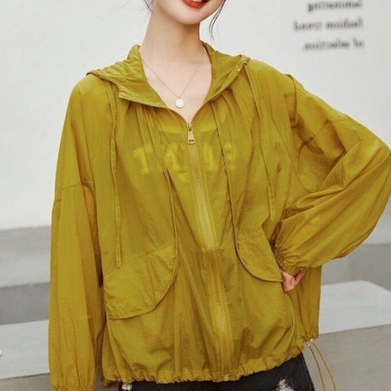 Îmbrăcăminte ușoară de protecție solară pentru femei, cu glugă, cardigan – Primăvara 2024, stil proaspăt și dulce