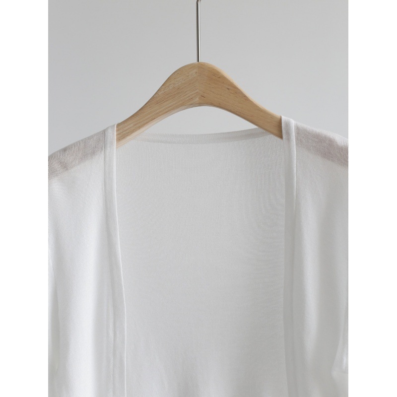 Ice Silk kardigan s dugim rukavima, bez gumba, tanak pleteni sloj za zaštitu od sunca — ravni kroj, UPF30+