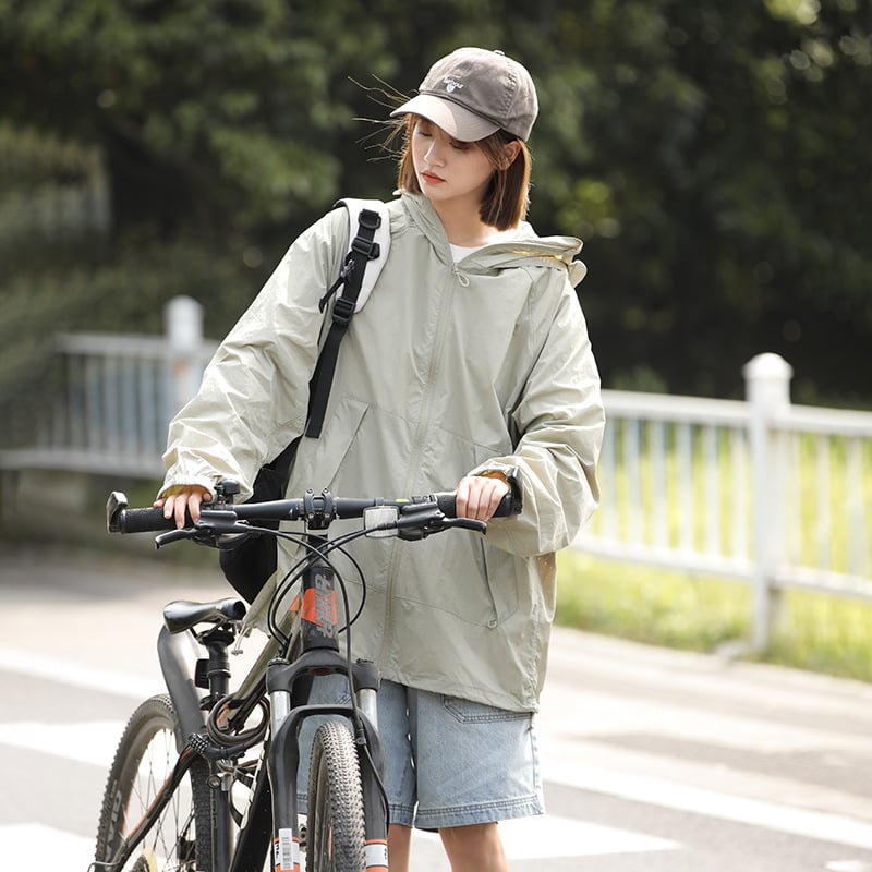 Unisex vanjska windbreaker jakna, najlon tkanina, UPF50+, s kapuljom