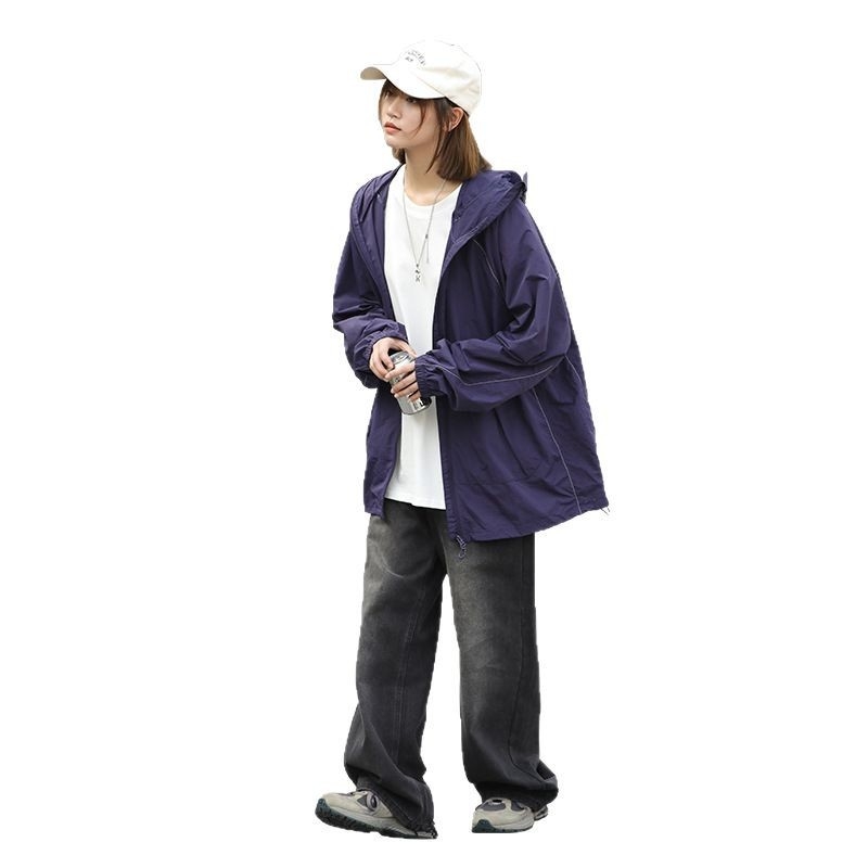 Unisex vanjska windbreaker jakna, najlon tkanina, UPF50+, s kapuljom