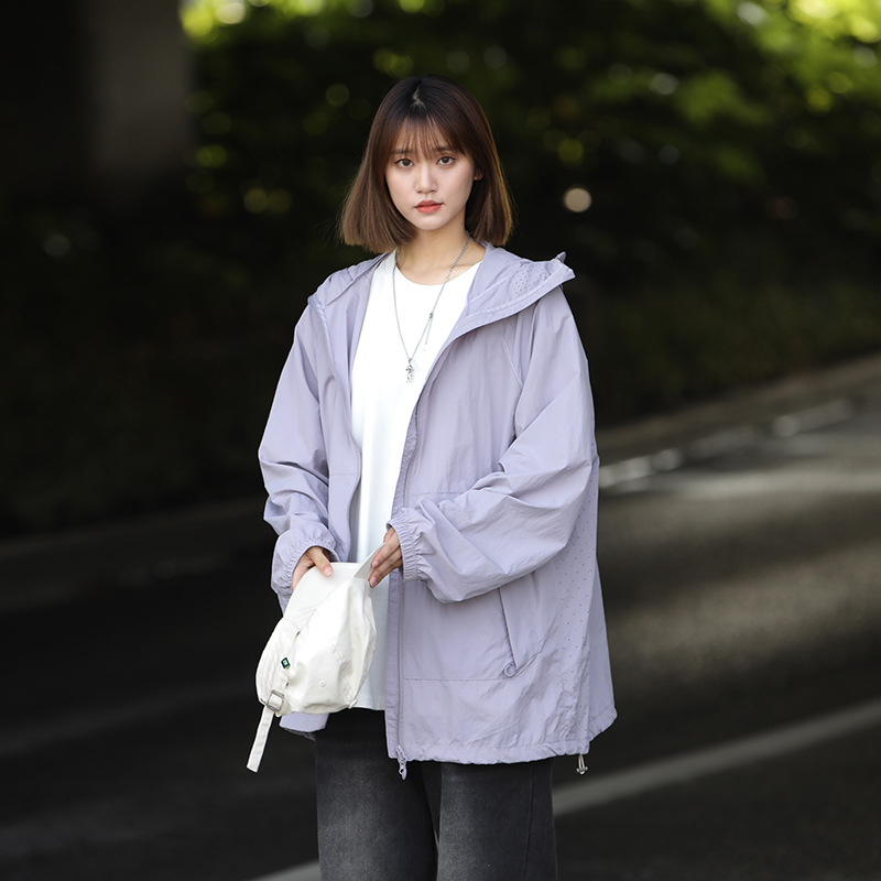 Unisex vanjska windbreaker jakna, najlon tkanina, UPF50+, s kapuljom