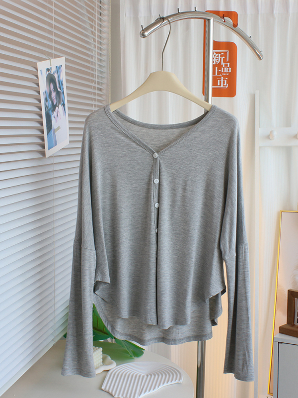 Ženska lagana mrežasta viskozna kardiganska jakna sa zaštitom od sunca, V-dekolte, duge rukave, dizajn šivanja/kolage, duljina 50–65 cm