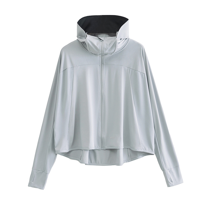 Ženska jakna s kapuljacom za zaštitu od sunca UPF99+, prozračni poliester, univerzalni gradski stil, proljeće 2024
