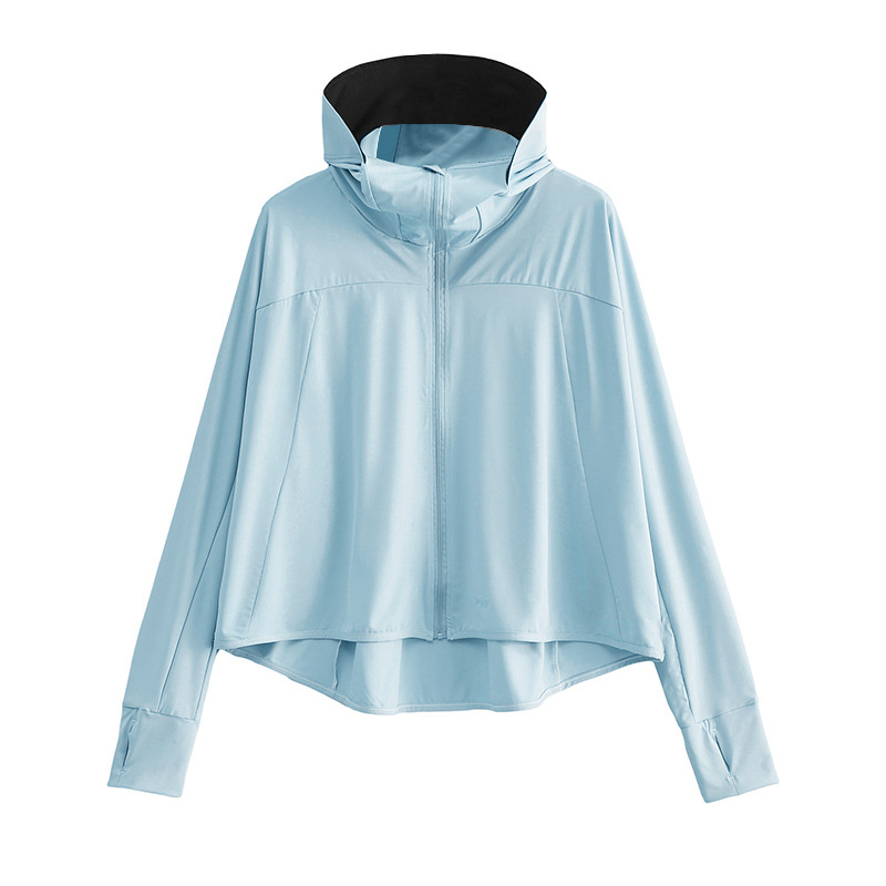 Ženska jakna s kapuljacom za zaštitu od sunca UPF99+, prozračni poliester, univerzalni gradski stil, proljeće 2024