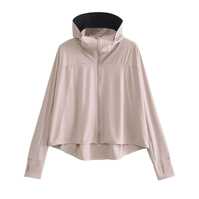 Ženska jakna s kapuljacom za zaštitu od sunca UPF99+, prozračni poliester, univerzalni gradski stil, proljeće 2024
