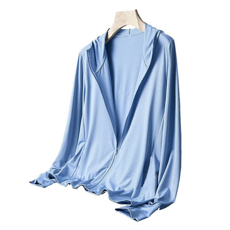 Unisex ljetna jakna s kapuljačom za vanjske sportove, zaštita od sunca, Ice Silk, ultra-tanka i prozračna za pecanje