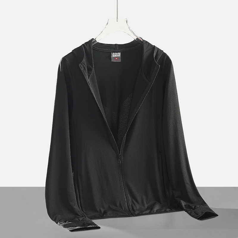 Vanjska windbreaker jakna s kapuljom, UV zaštita UPF50+, dugi rukavi, lagana smjesa sintetičkih vlakana (UPF50+, kapulja, dugi rukavi, lagana smjesa)