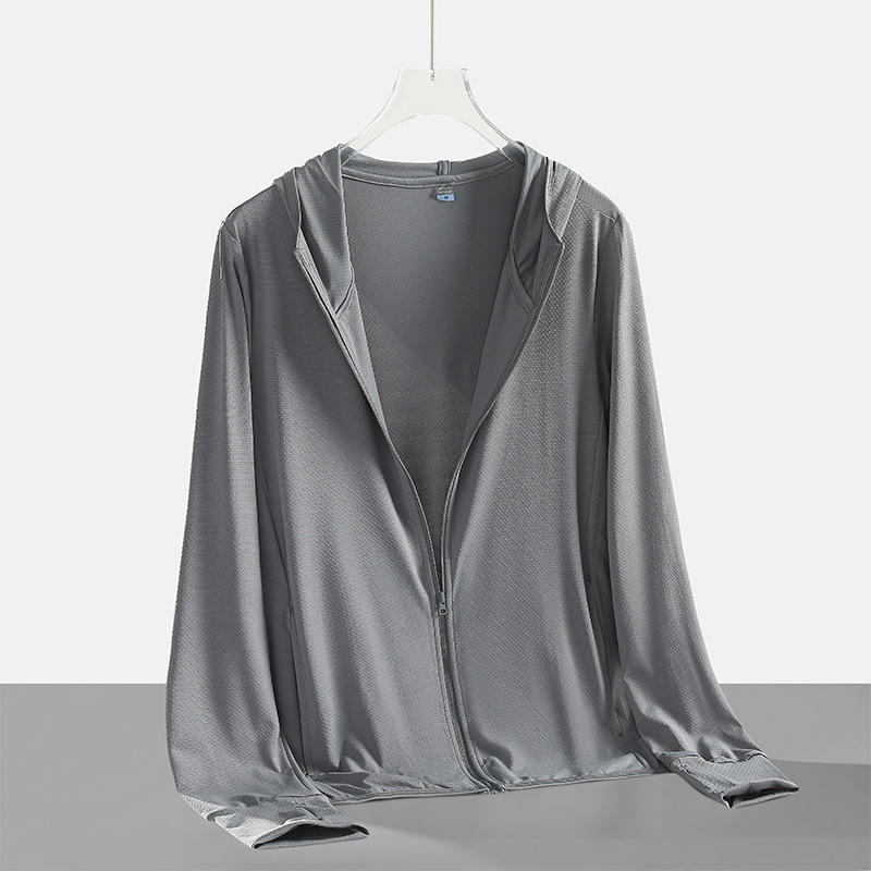 Vanjska windbreaker jakna s kapuljom, UV zaštita UPF50+, dugi rukavi, lagana smjesa sintetičkih vlakana (UPF50+, kapulja, dugi rukavi, lagana smjesa)