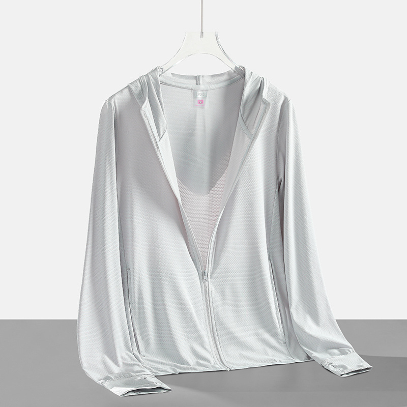 Vanjska windbreaker jakna s kapuljom, UV zaštita UPF50+, dugi rukavi, lagana smjesa sintetičkih vlakana (UPF50+, kapulja, dugi rukavi, lagana smjesa)