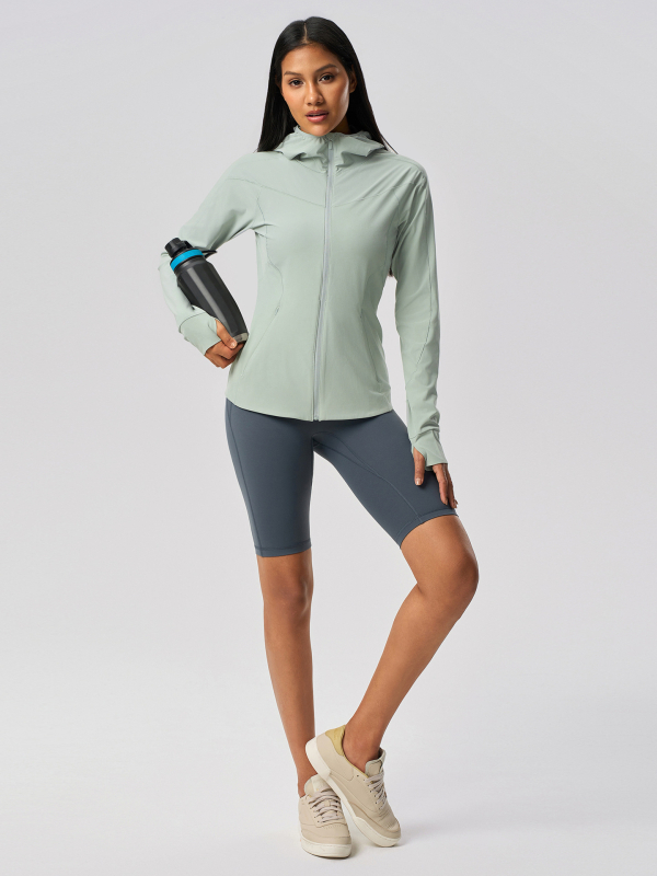 Ženska outdoor jakna s kapuljom, lagana, prozračna, brzo se suši, najlon, UV zaštita UPF50+