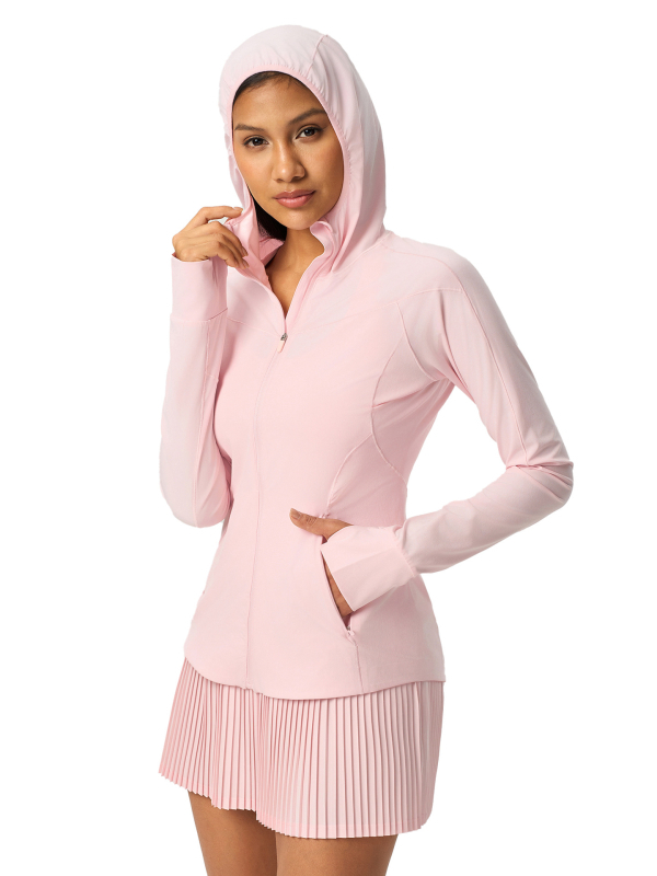 Ženska outdoor jakna s kapuljom, lagana, prozračna, brzo se suši, najlon, UV zaštita UPF50+