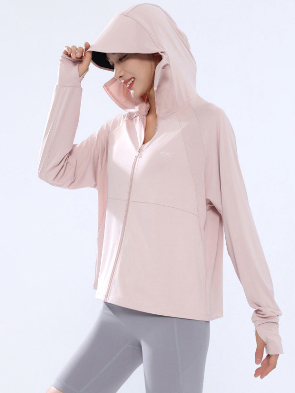 Ženski kardigan s kapuljačom UPF50+ UV zaštita, Ice Silk tkanina, široka silueta