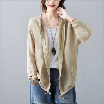 Παλτό από βαμβάκι, μονόχρωμο, χαλαρή γραμμή, μακριά μανίκια