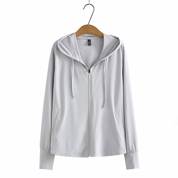 Ženska Ice Silk jakna za zaštitu od sunca, plus size, s kapuljom, labav kroj, dugi rukavi, UPF50+