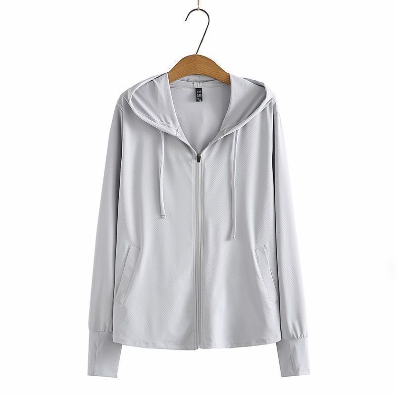 Ženska Ice Silk jakna za zaštitu od sunca, plus size, s kapuljom, labav kroj, dugi rukavi, UPF50+