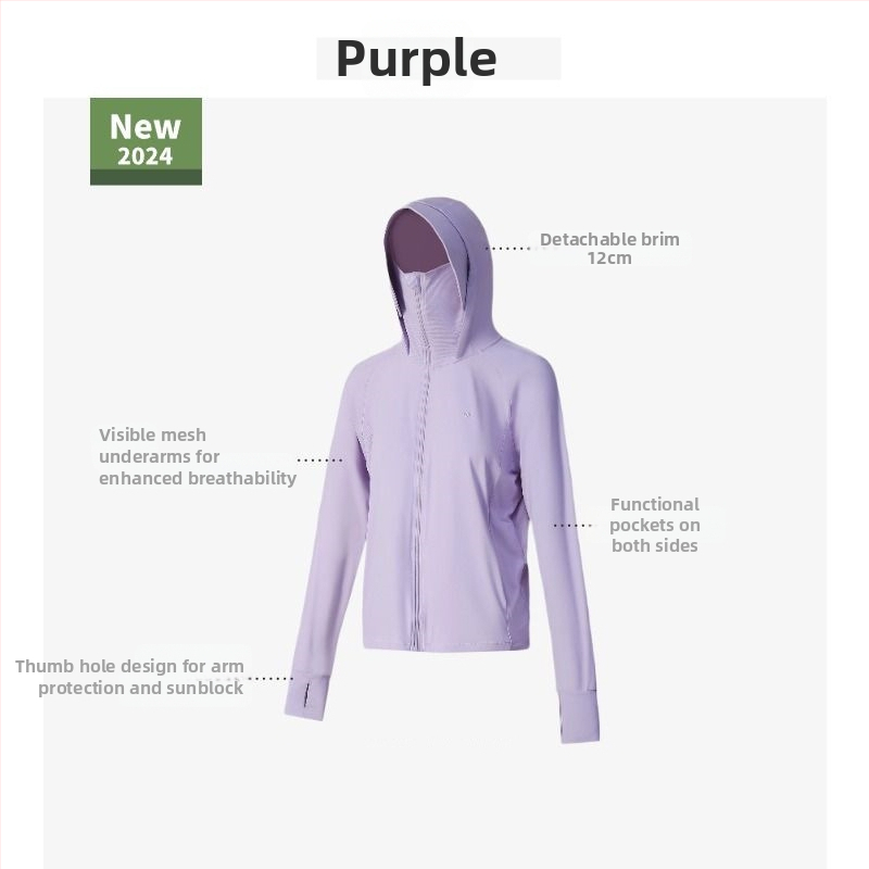 Moxunyuansha UPF50+ Ženska jakna za zaštitu od sunca, tanki Ice Silk materijal, ljeto