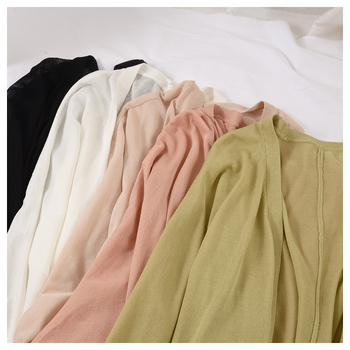 Ženski lagani pleteni kardigan za ljeto, srednje duljine, jednobojan šal-stil kardigan od ice silk, dugih rukava, zaštita od sunca, elegantan ležeran stil
