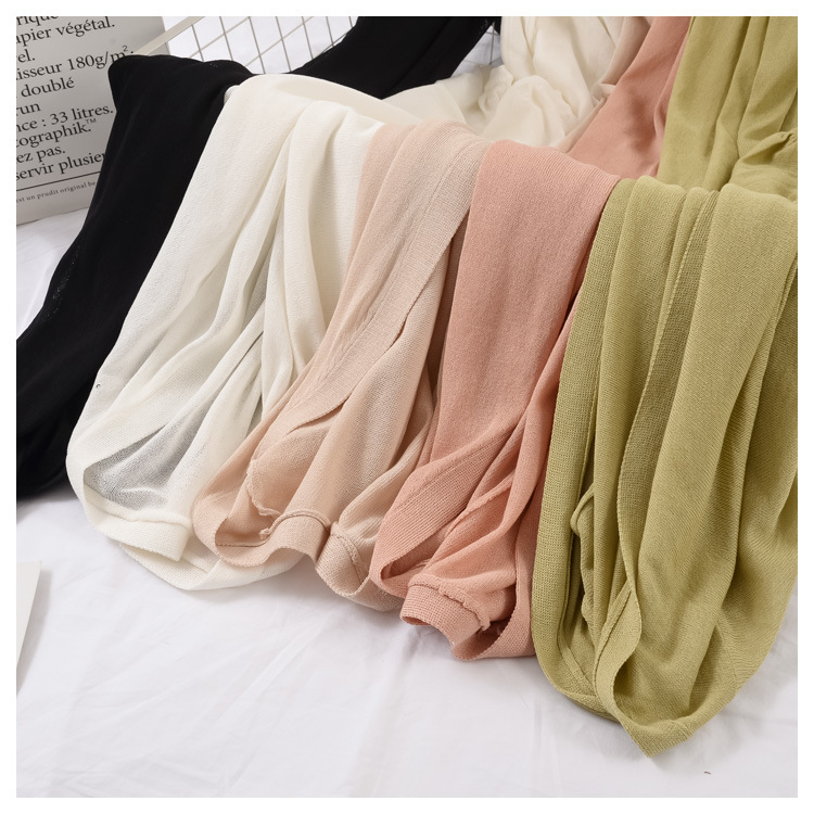 Ženski lagani pleteni kardigan za ljeto, srednje duljine, jednobojan šal-stil kardigan od ice silk, dugih rukava, zaštita od sunca, elegantan ležeran stil