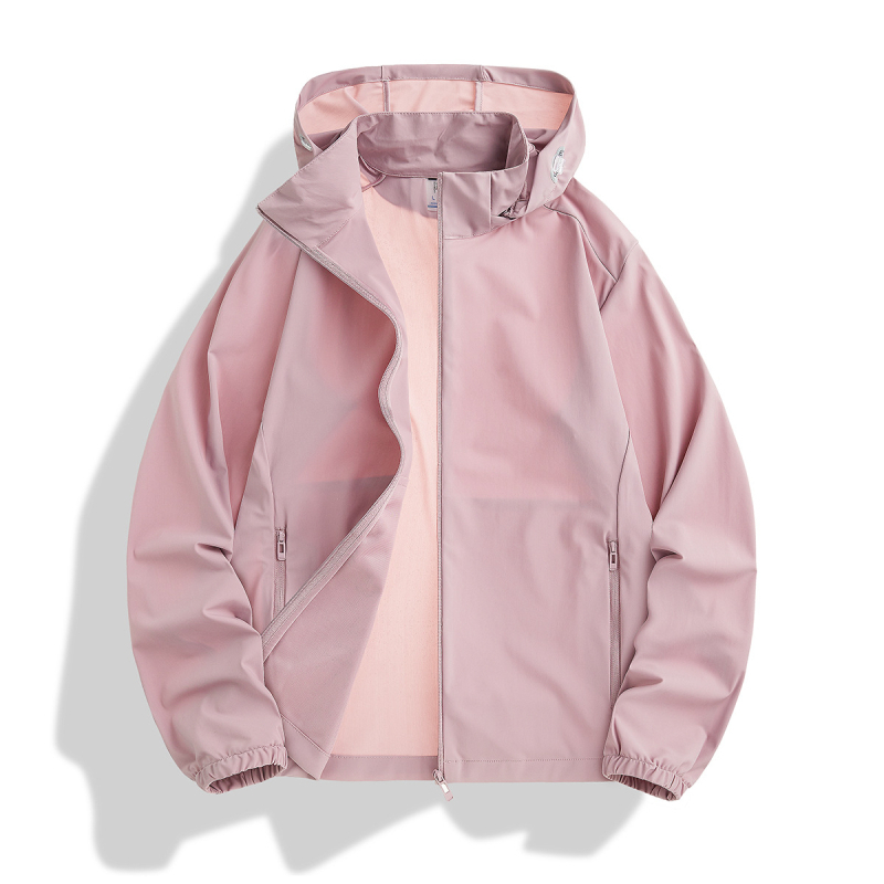 Unisex vanjska windbreaker jakna, najlon materijal, kapuljača, UPF50+ UV zaštita, lagana, prozračna, brzo sušeća, pogodna za ljeto, proljeće i jesen.