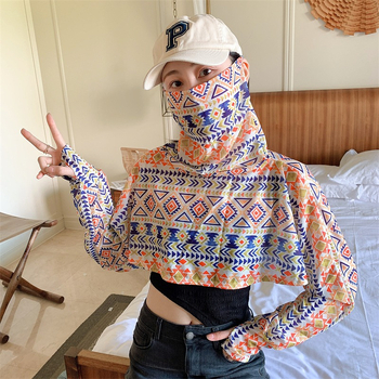 Șal UV pentru femei – Ice Silk, croială scurtă, protecție solară, poliester respirabil