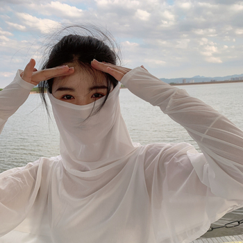 Șal UV pentru femei – Ice Silk, croială scurtă, protecție solară, poliester respirabil