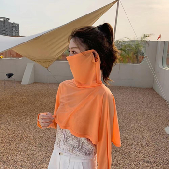 Șal UV pentru femei – Ice Silk, croială scurtă, protecție solară, poliester respirabil