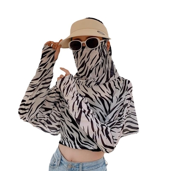 Șal UV pentru femei – Ice Silk, croială scurtă, protecție solară, poliester respirabil